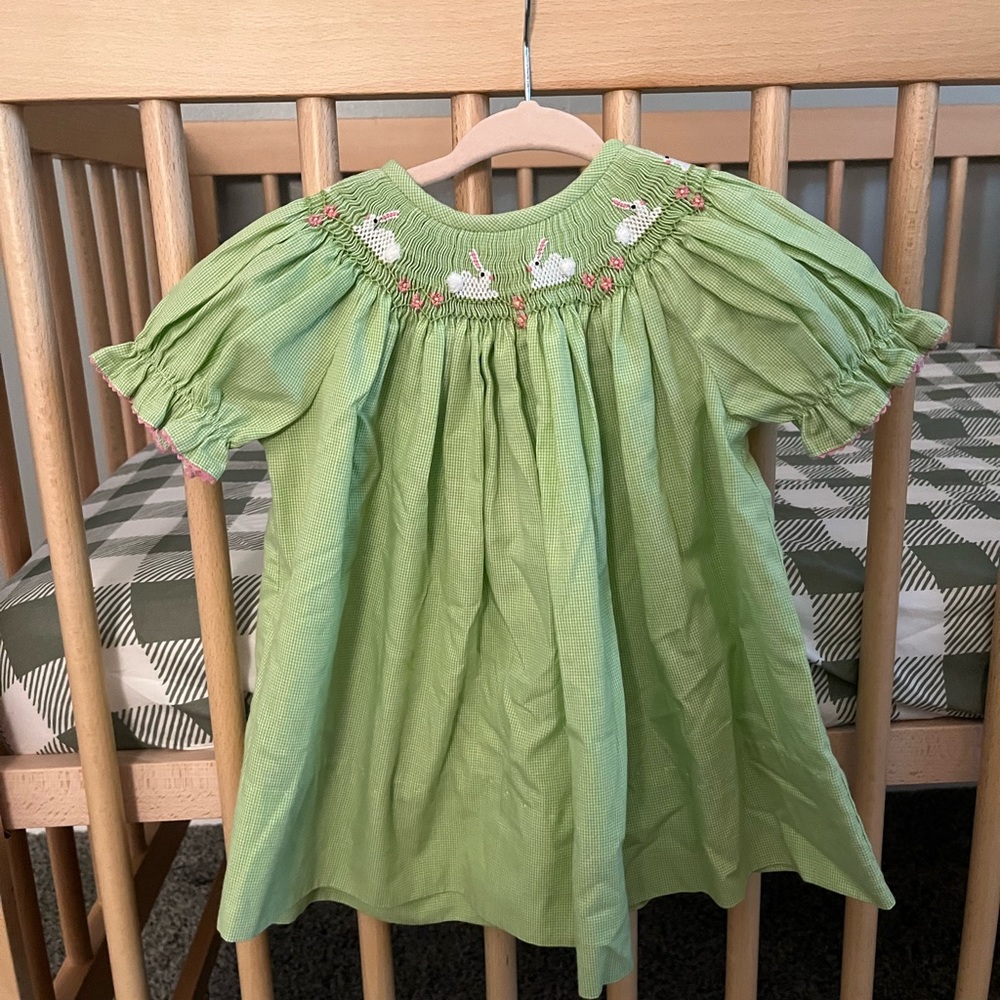 Easter smocked Dress 12m